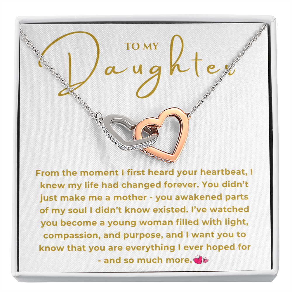 To My Daughter Interlocking Hearts Necklace