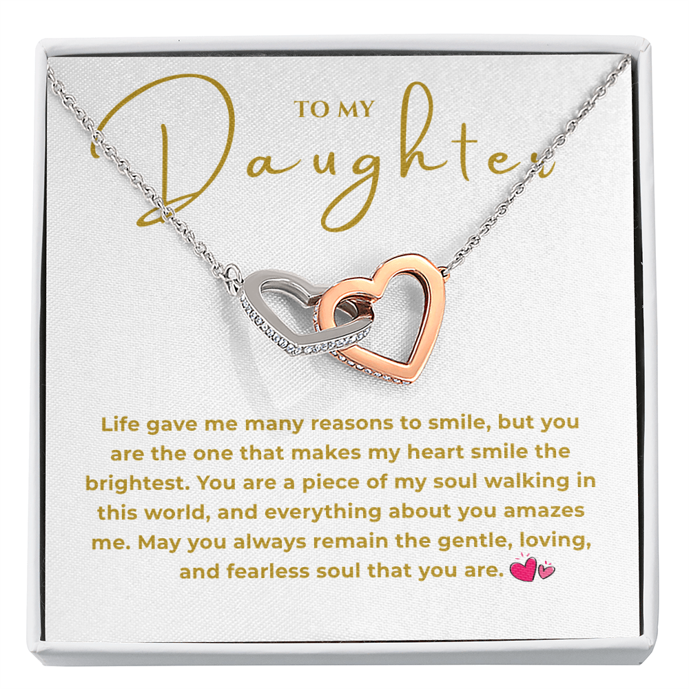 To My Daughter Interlocking Hearts Necklace