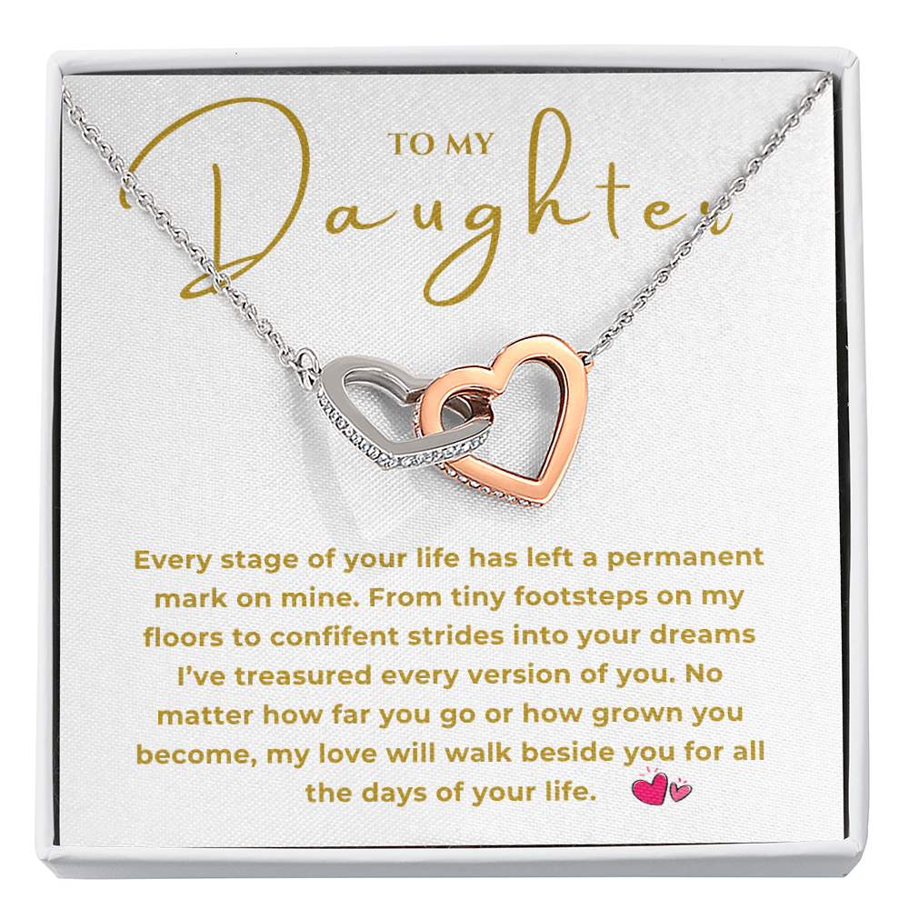 To My Daughter Interlocking Hearts Necklace