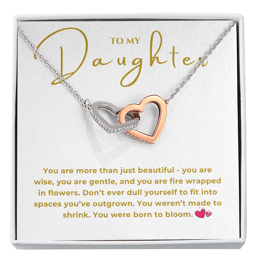 To My Daughter Interlocking Hearts Necklace
