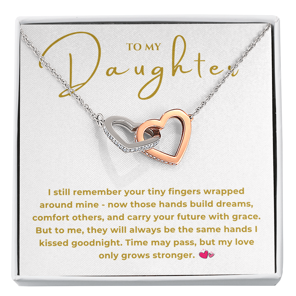 To My Daughter Interlocking Hearts Necklace