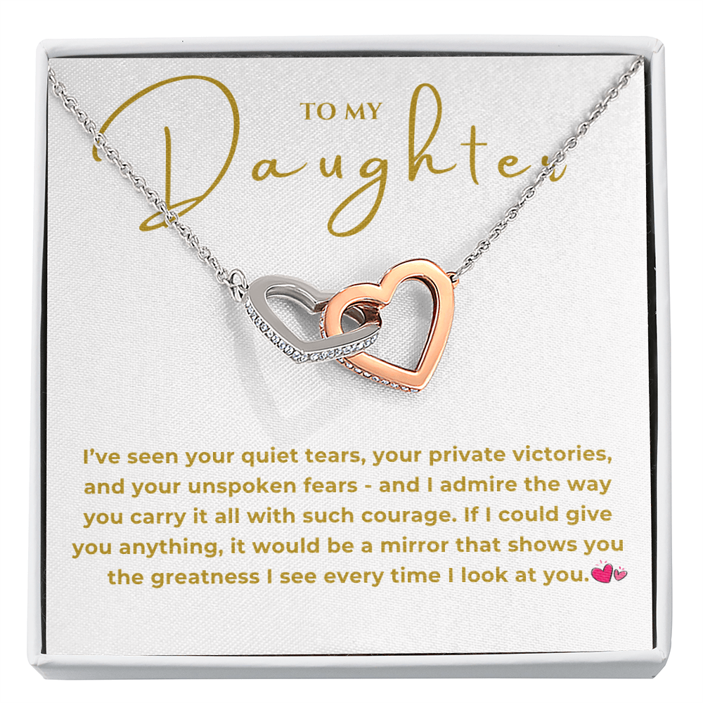 To My Daughter Interlocking Hearts Necklace