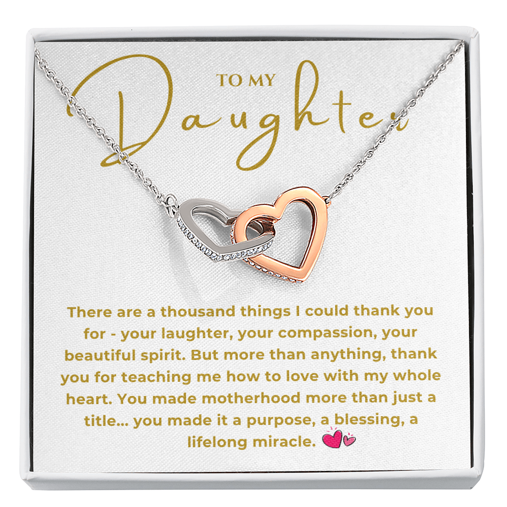 To My Daughter Interlocking Hearts Necklace