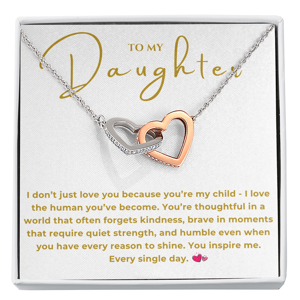 To My Daughter Interlocking Hearts Necklace