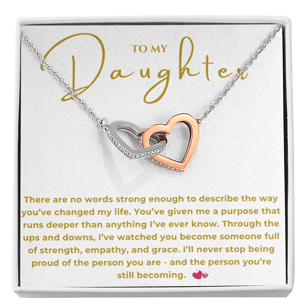 To My Daughter Interlocking Hearts Necklace