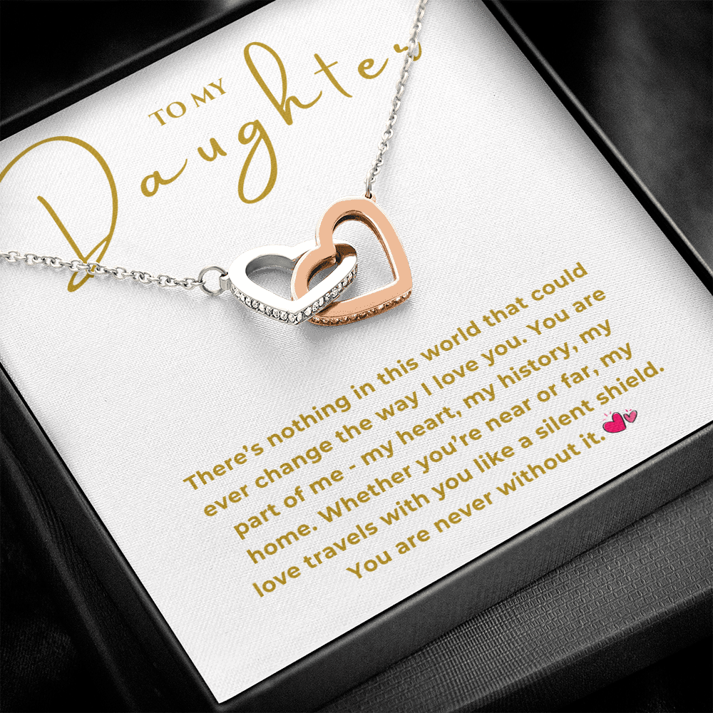 To My Daughter Interlocking Hearts Necklace