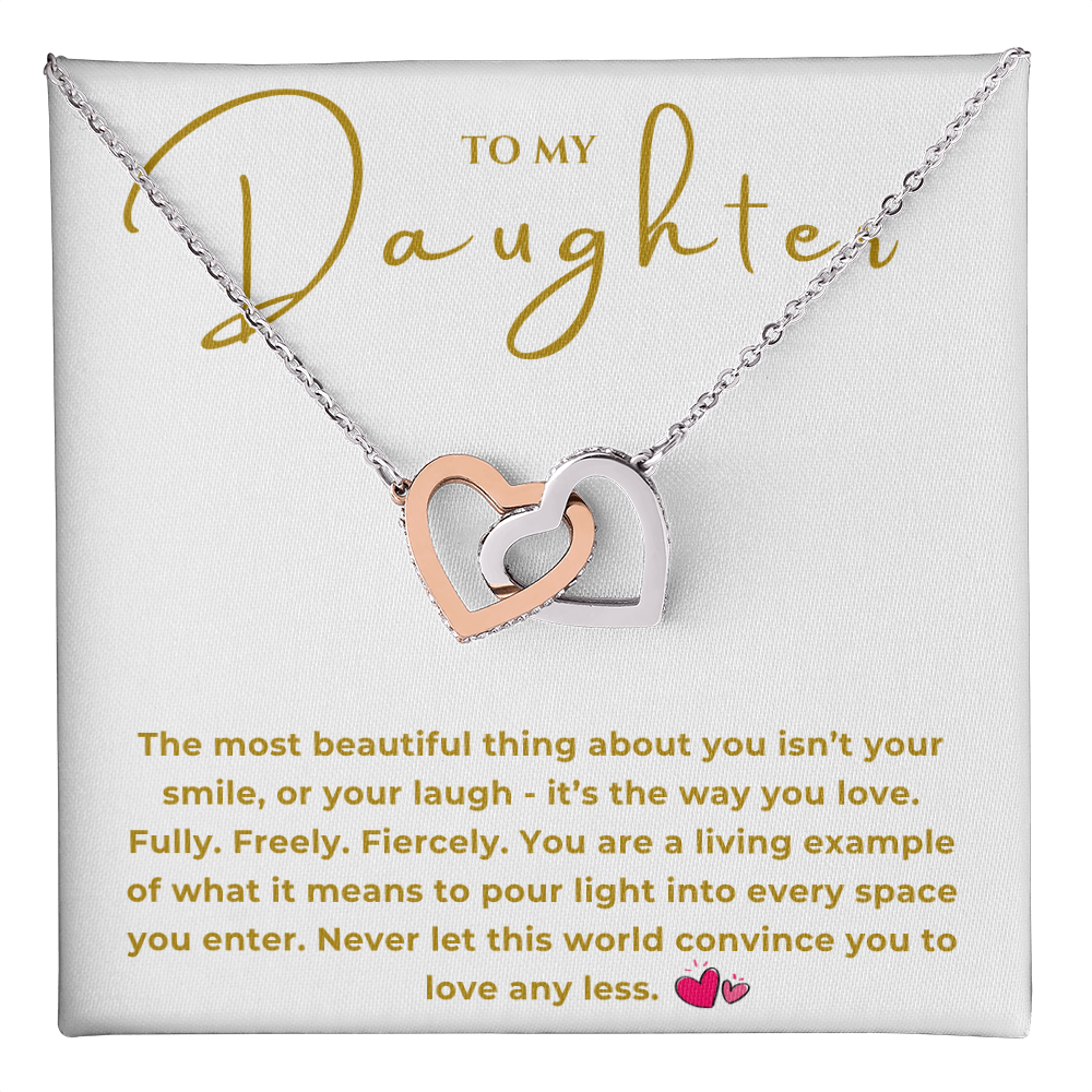 To My Daughter Interlocking Hearts Necklace