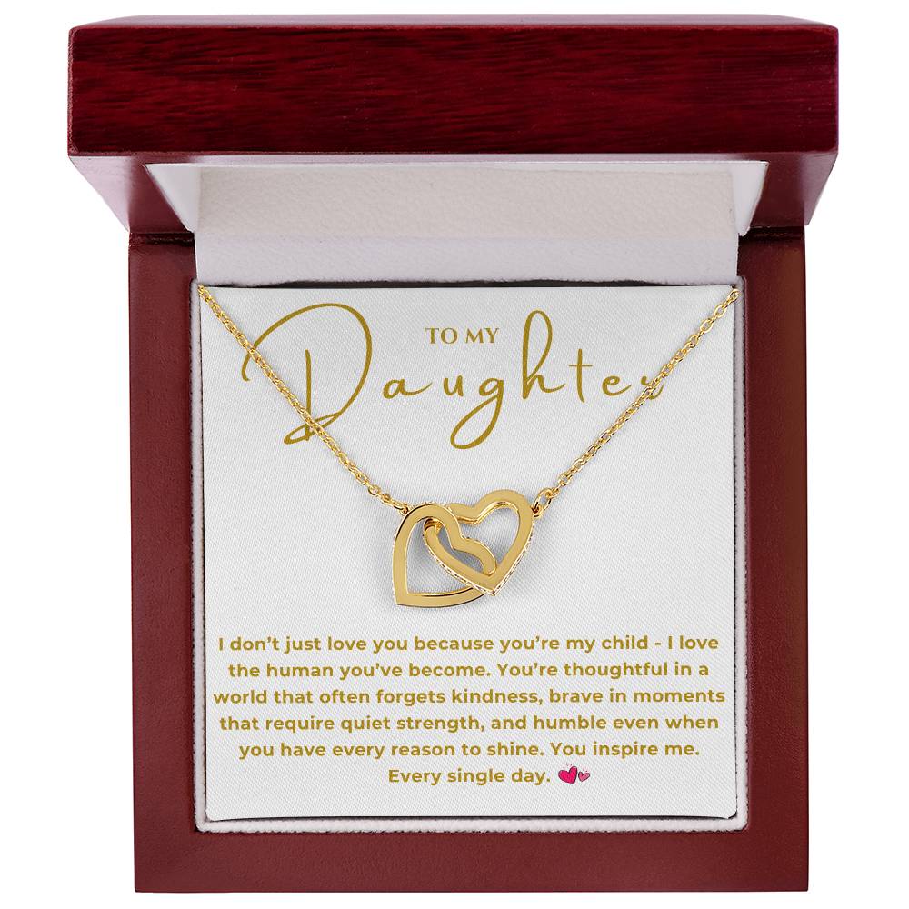 To My Daughter Interlocking Hearts Necklace