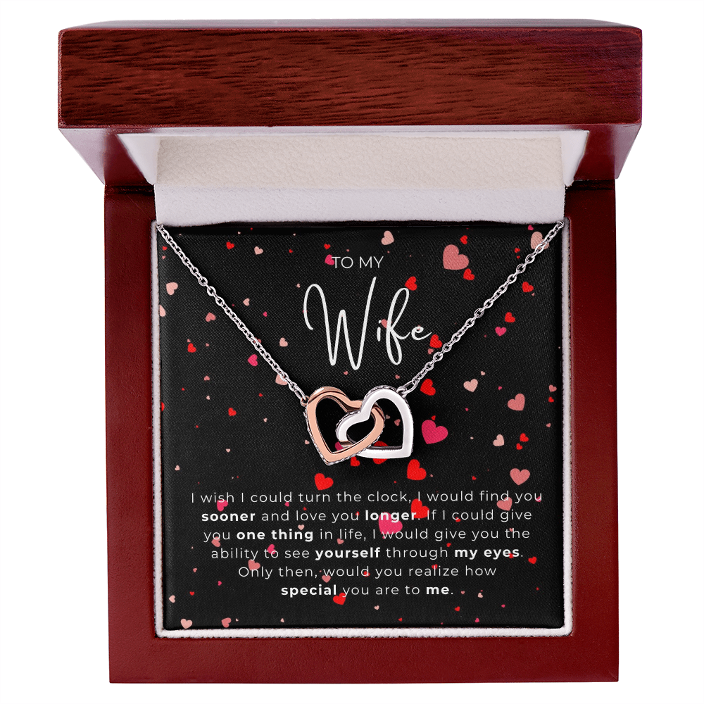 To My Wife Interlocking Hearts Necklace