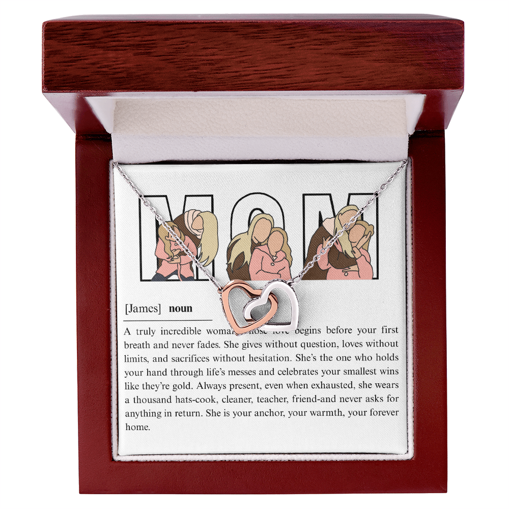 Personalized Mom Interlocking Hearts Necklace