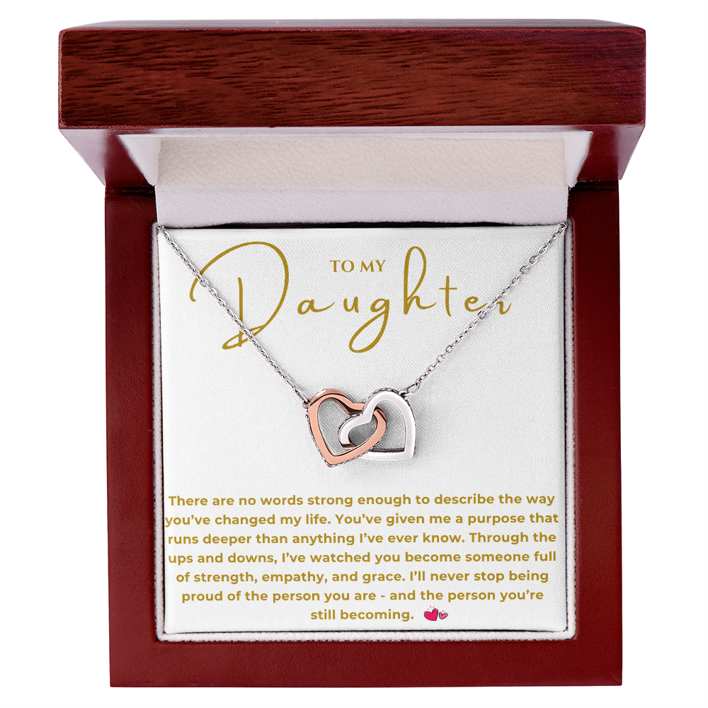 To My Daughter Interlocking Hearts Necklace