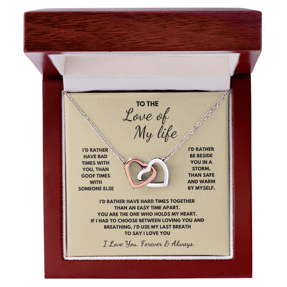 To The Love of My Life Interlocking Hearts Necklace
