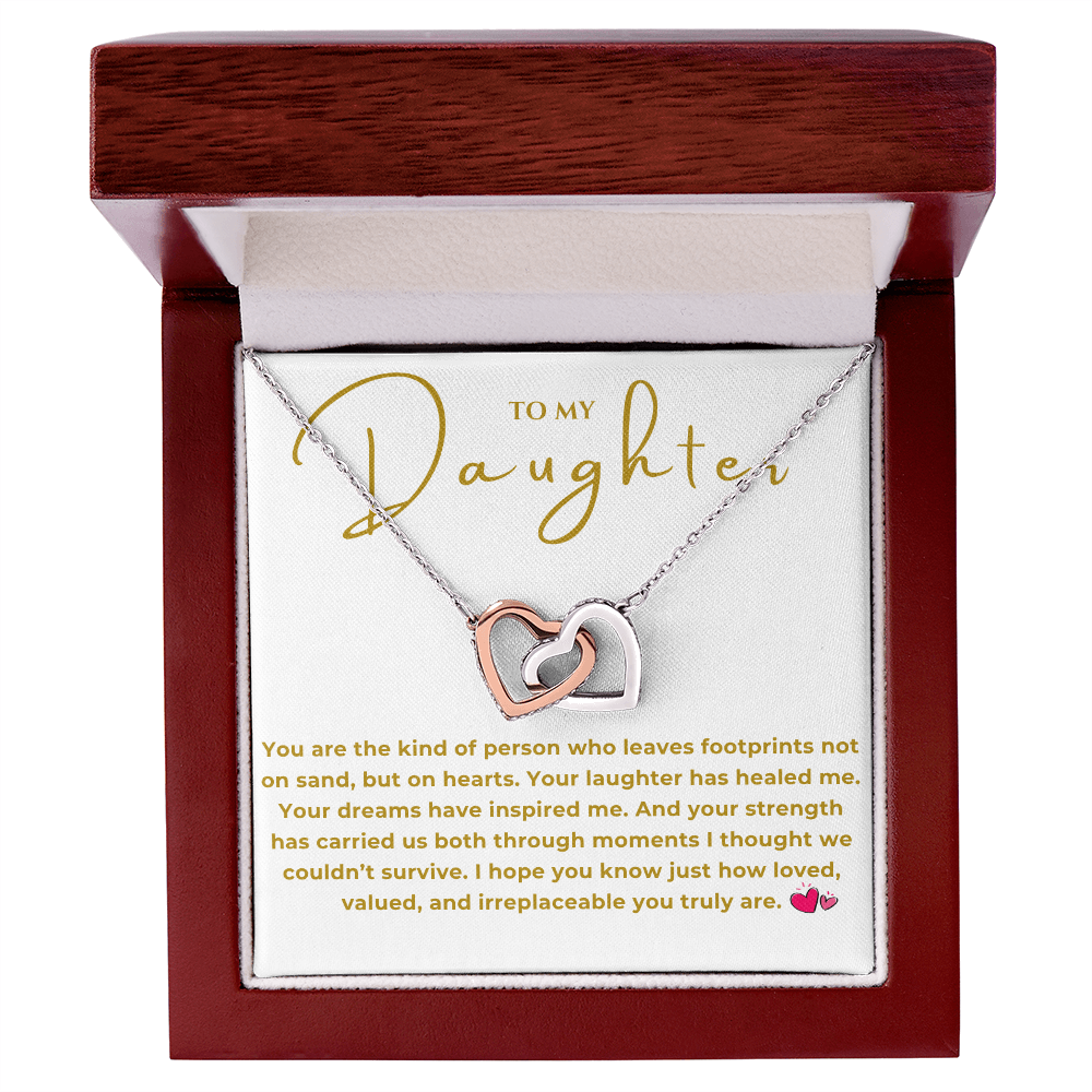 To My Daughter Interlocking Hearts Necklace