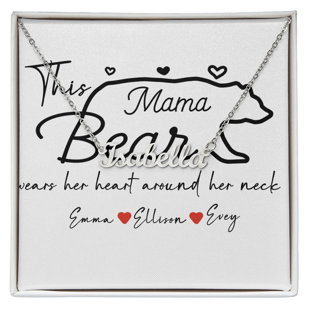 Personalized Mama Bear Name Necklace