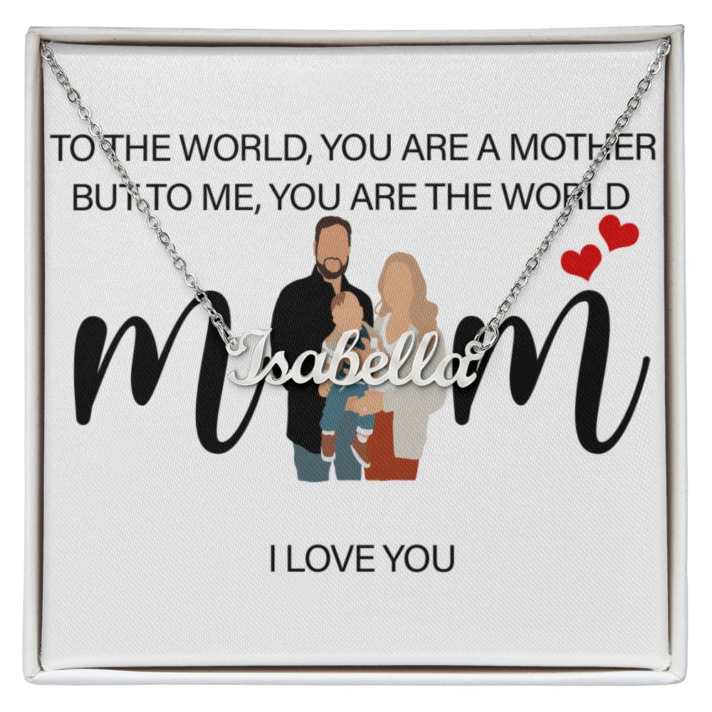 Personalized Mom I Love You Name Necklace