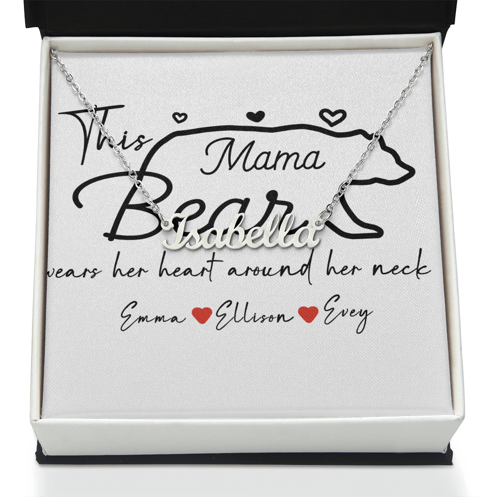 Personalized Mama Bear Name Necklace