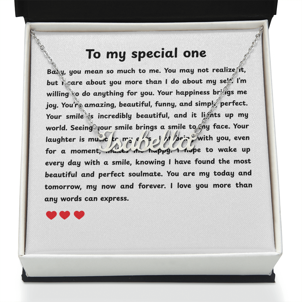 Personalized To My Special One Name Necklace
