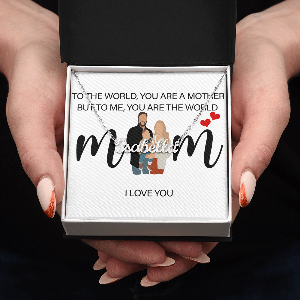 Personalized Mom I Love You Name Necklace