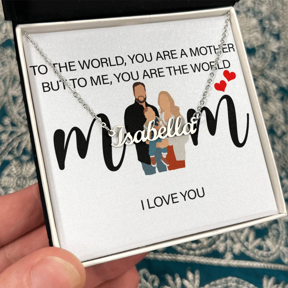 Personalized Mom I Love You Name Necklace