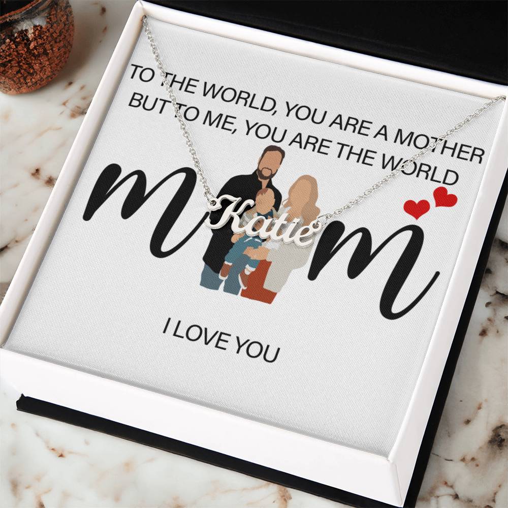 Personalized Mom I Love You Name Necklace