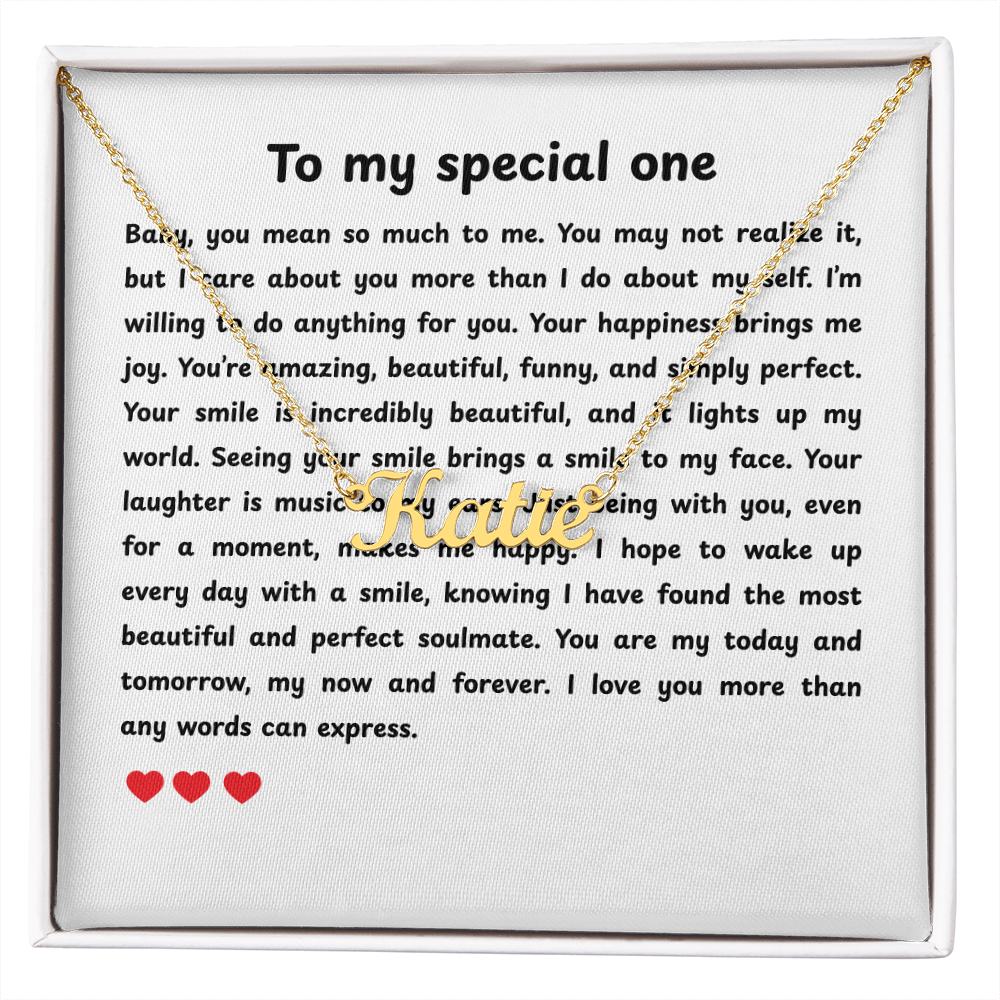 Personalized To My Special One Name Necklace