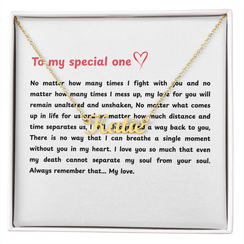 Personalized To My Special One Name Necklace