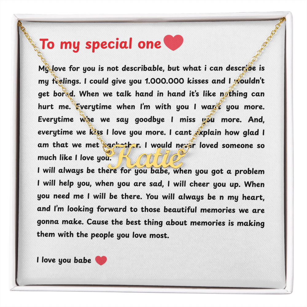 Personalized To My Special One Name Necklace