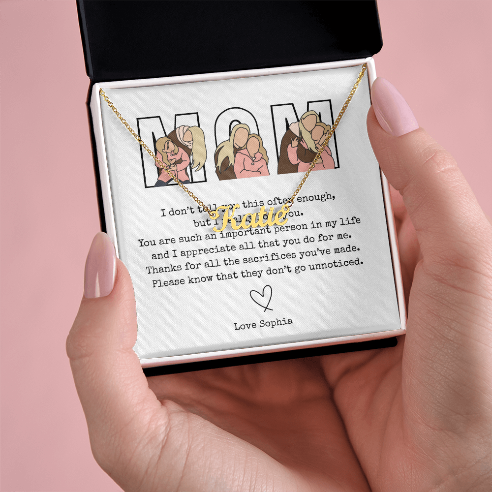Personalized Mom Name Necklace
