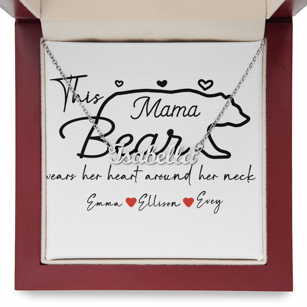 Personalized Mama Bear Name Necklace