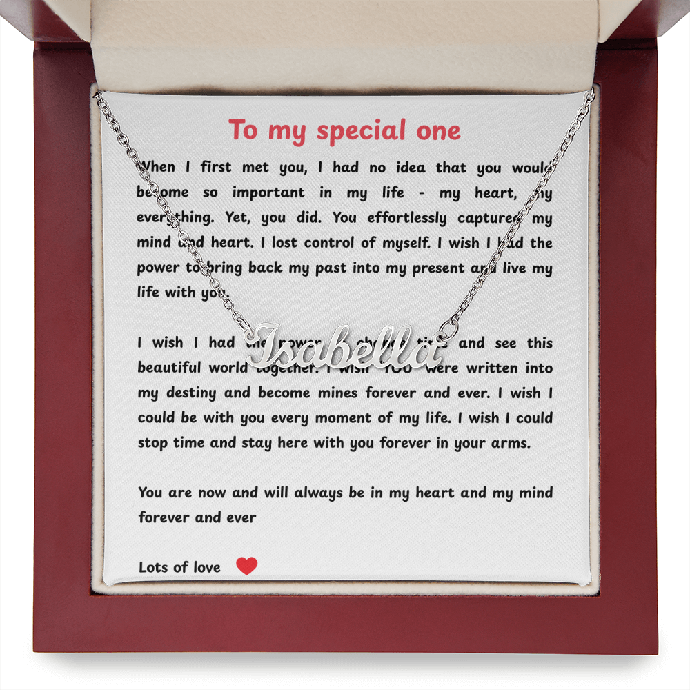 Personalized To My Special One Name Necklace