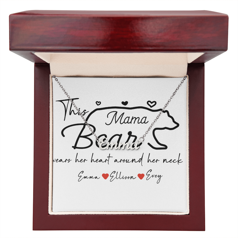 Personalized Mama Bear Name Necklace