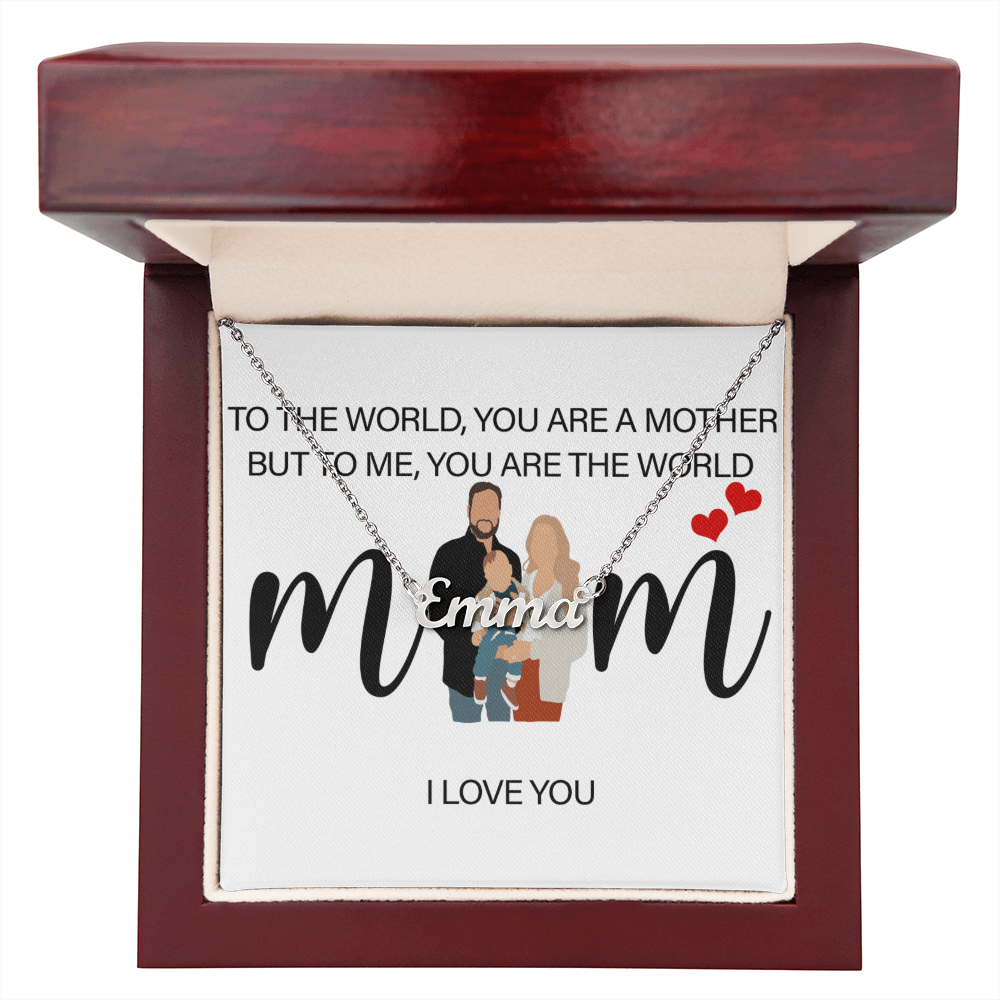 Personalized Mom I Love You Name Necklace