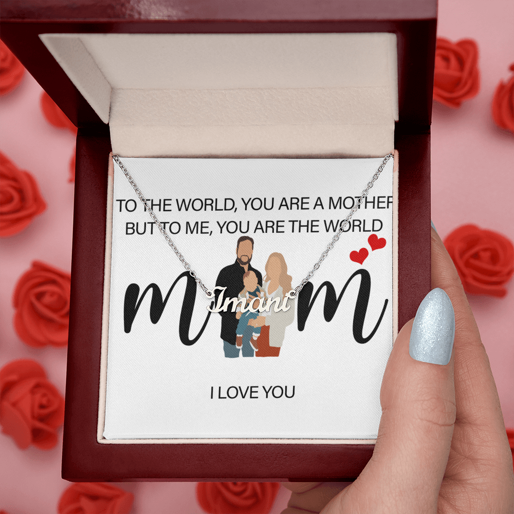 Personalized Mom I Love You Name Necklace