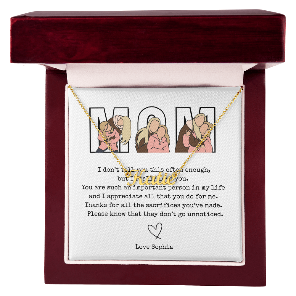 Personalized Mom Name Necklace