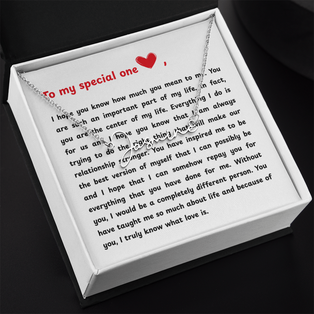 Personalized To My Special One Signature Name Necklace