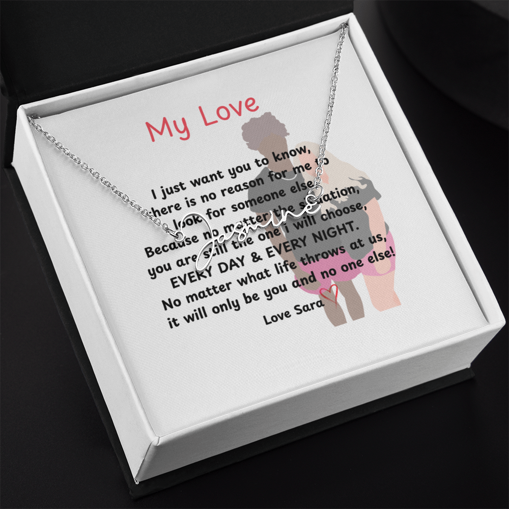 Personalized My Love Signature Name Necklace