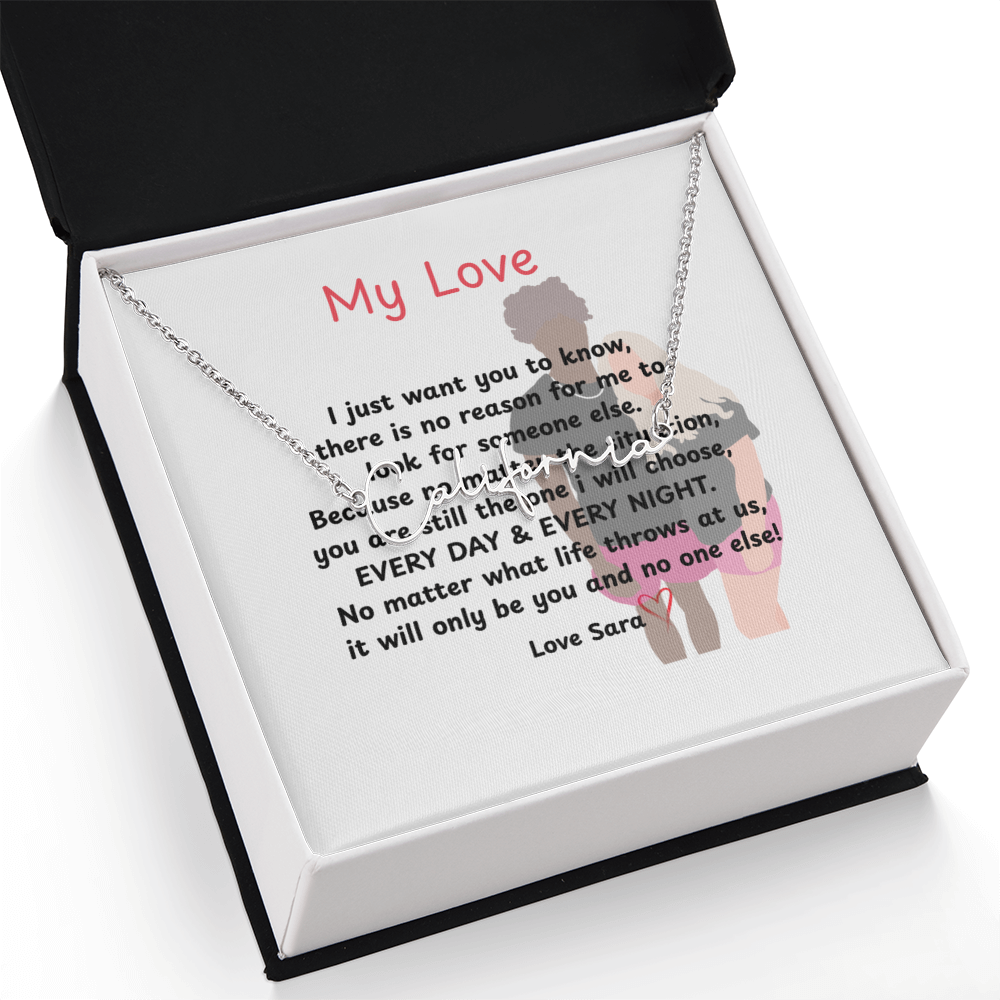 Personalized My Love Signature Name Necklace