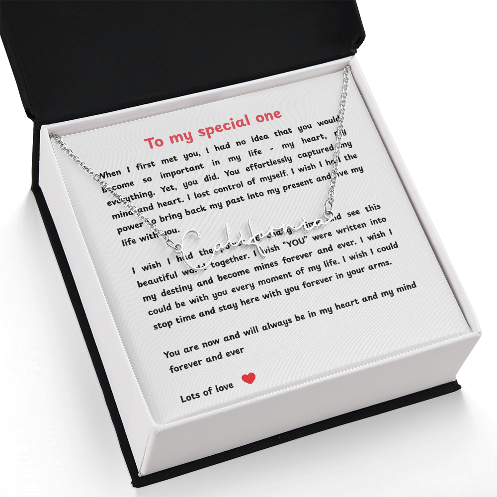 Personalized To My Special One Signature Name Necklace