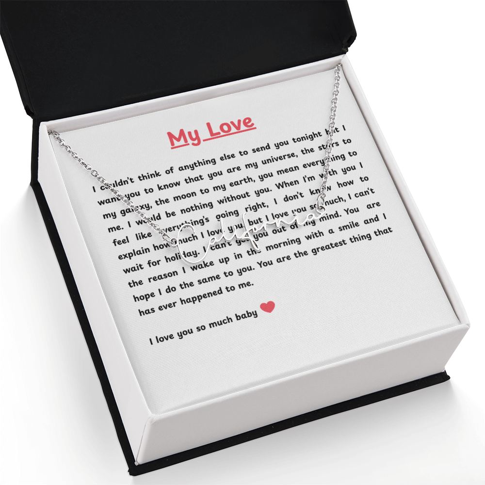 Personalized My Love Signature Name Necklace