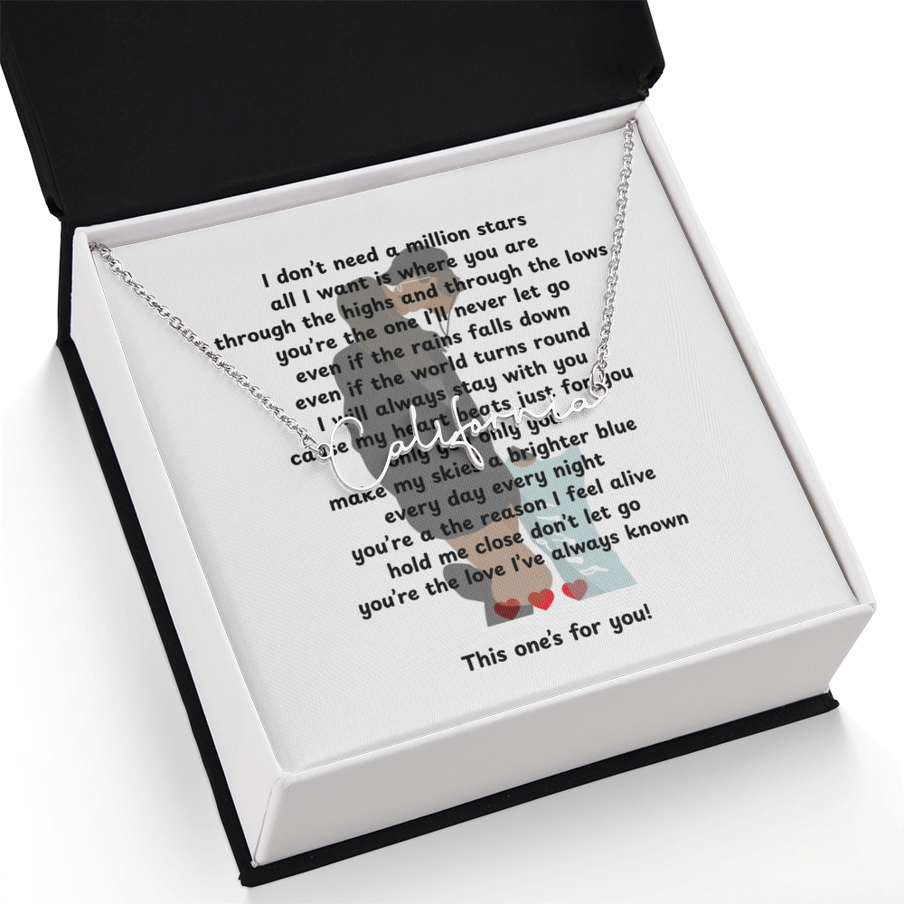 Personalized This One's For You Signature Name Necklace
