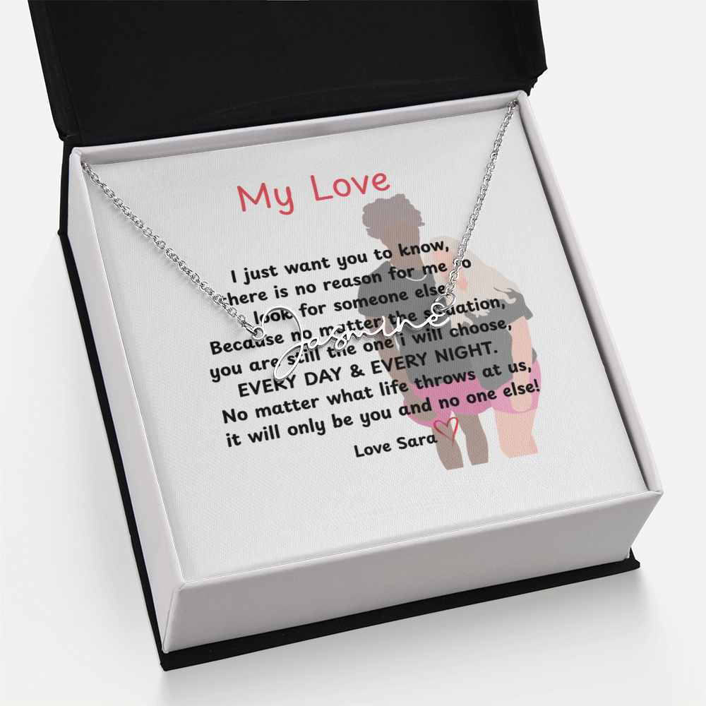 Personalized My Love Signature Name Necklace