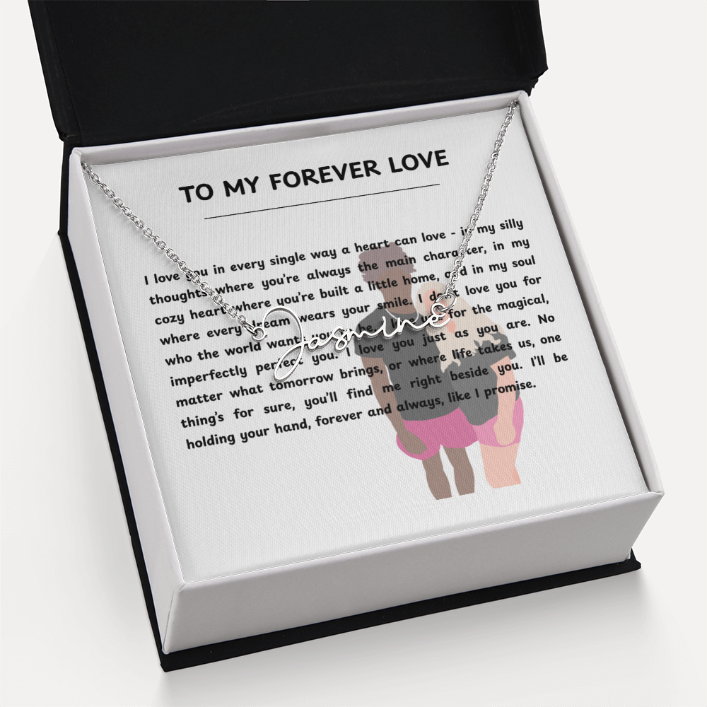 Personalized To My Forever Love Signature Name Necklace