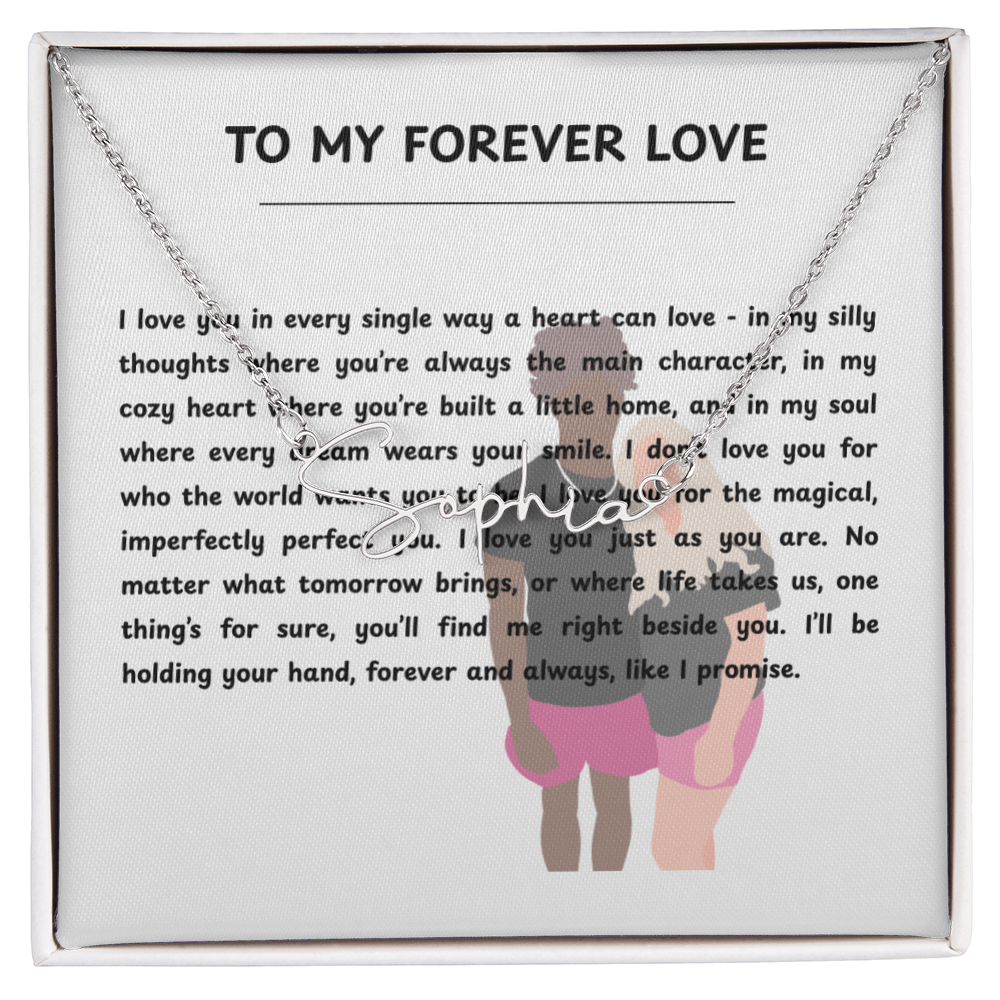Personalized To My Forever Love Signature Name Necklace