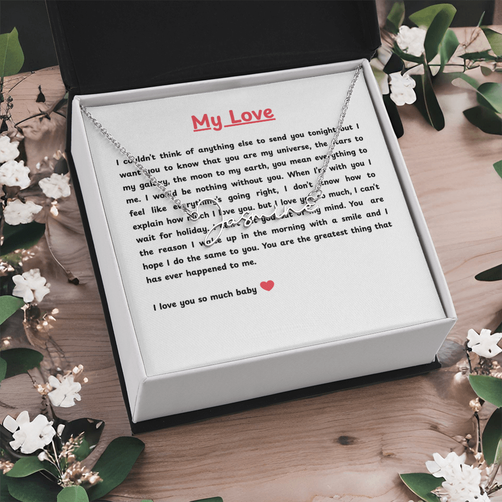 Personalized My Love Signature Name Necklace