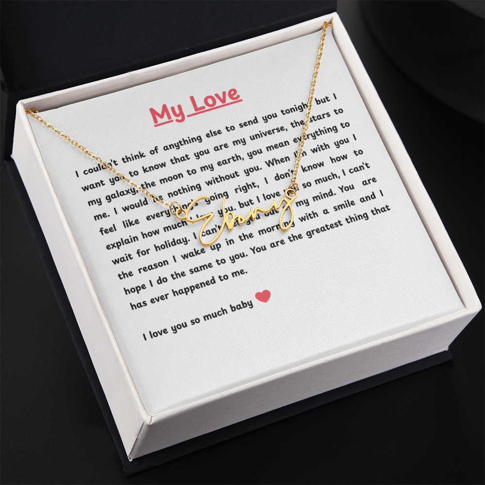Personalized My Love Signature Name Necklace