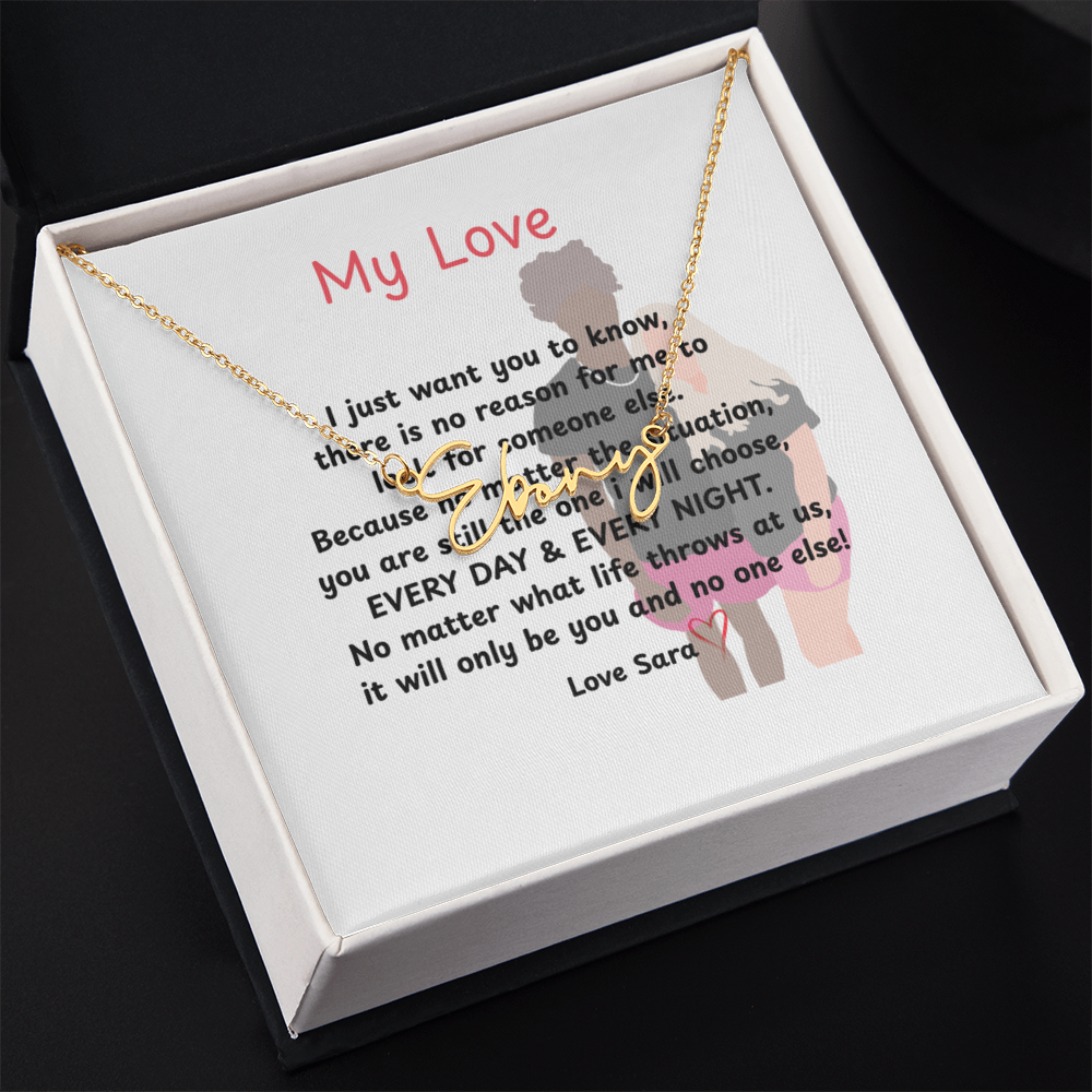 Personalized My Love Signature Name Necklace