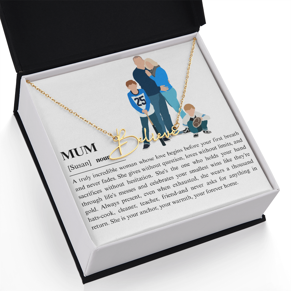 Personalized Mum Signature Name Necklace