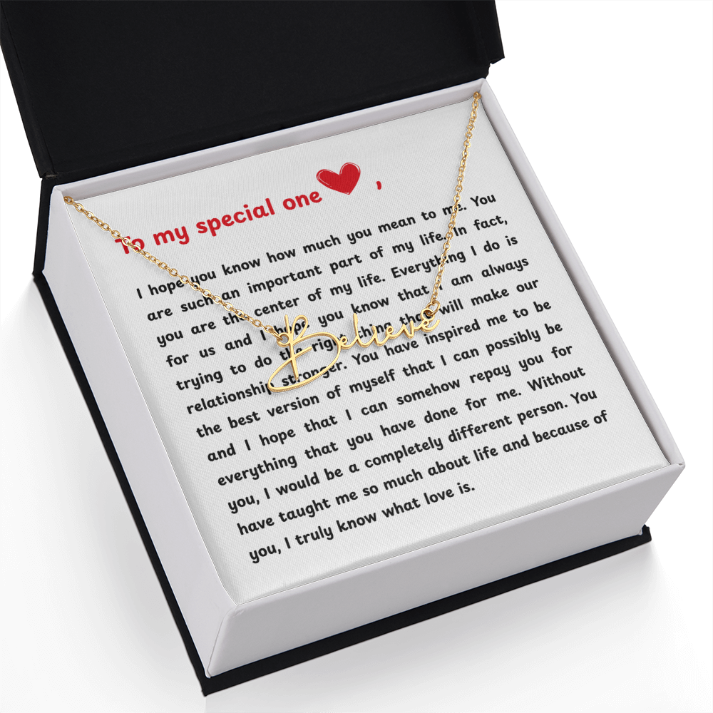Personalized To My Special One Signature Name Necklace