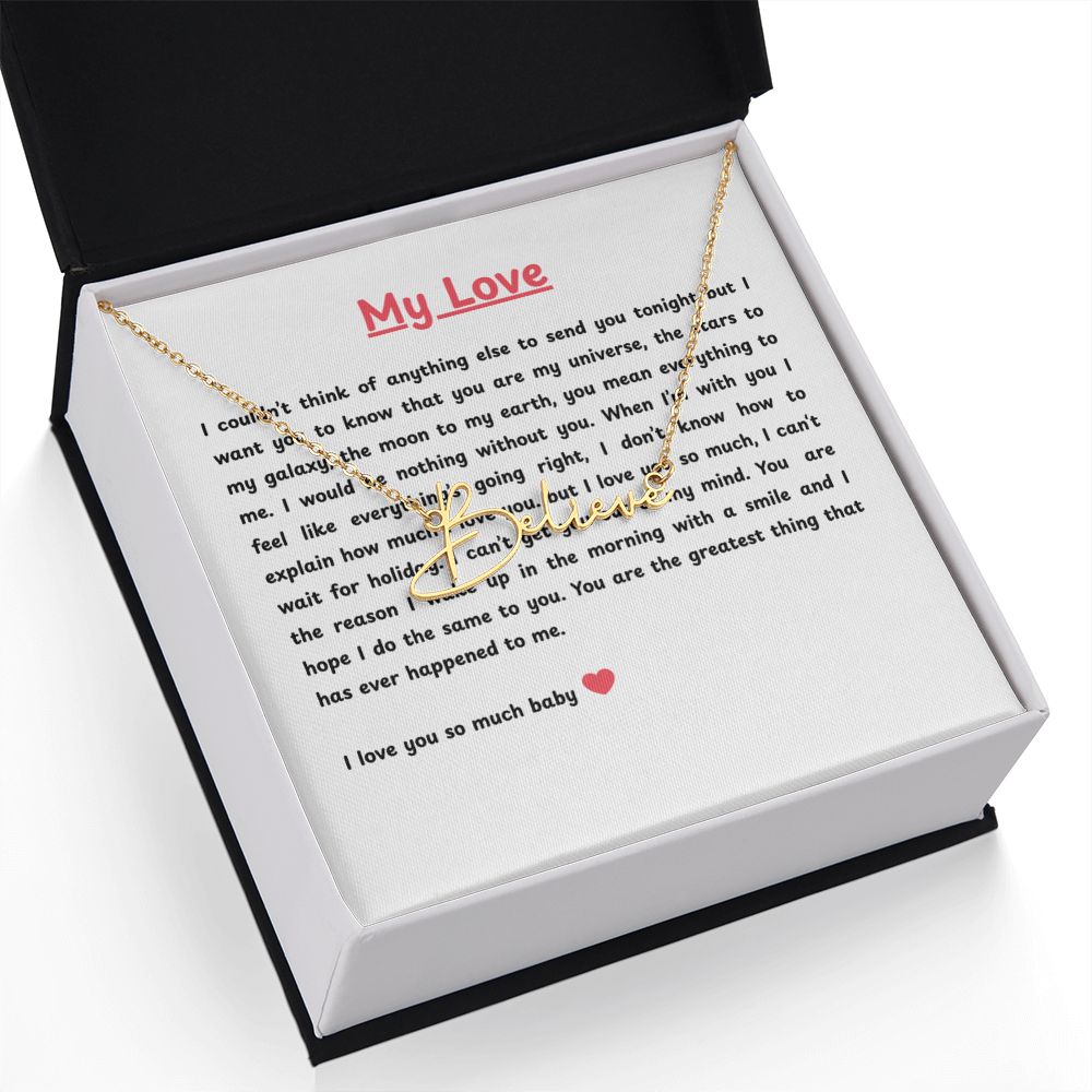 Personalized My Love Signature Name Necklace