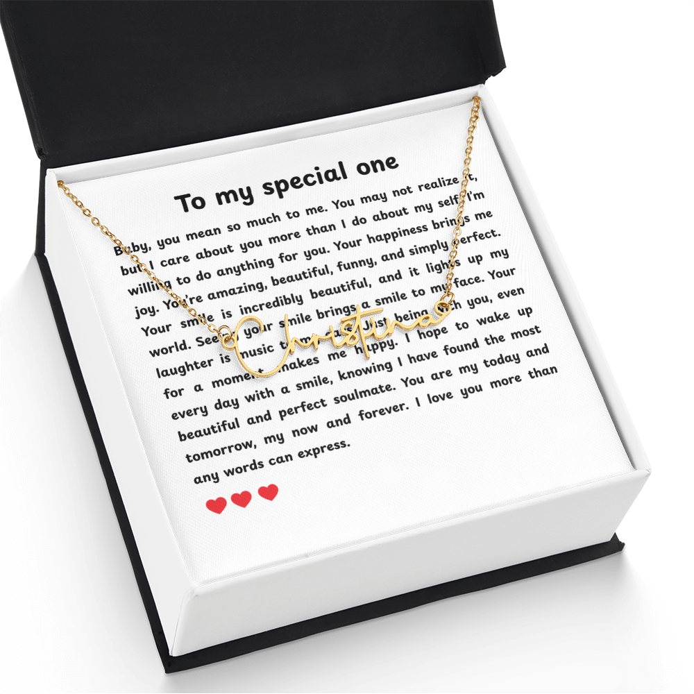 Personalized To My Special One Signature Name Necklace